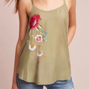 Anthropologie Needlepoint Tank